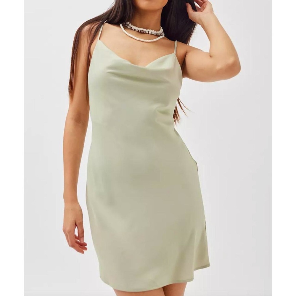 [Urban Outfitters] Green UO Mallory Cowl Neck Slip Dress - Size XS